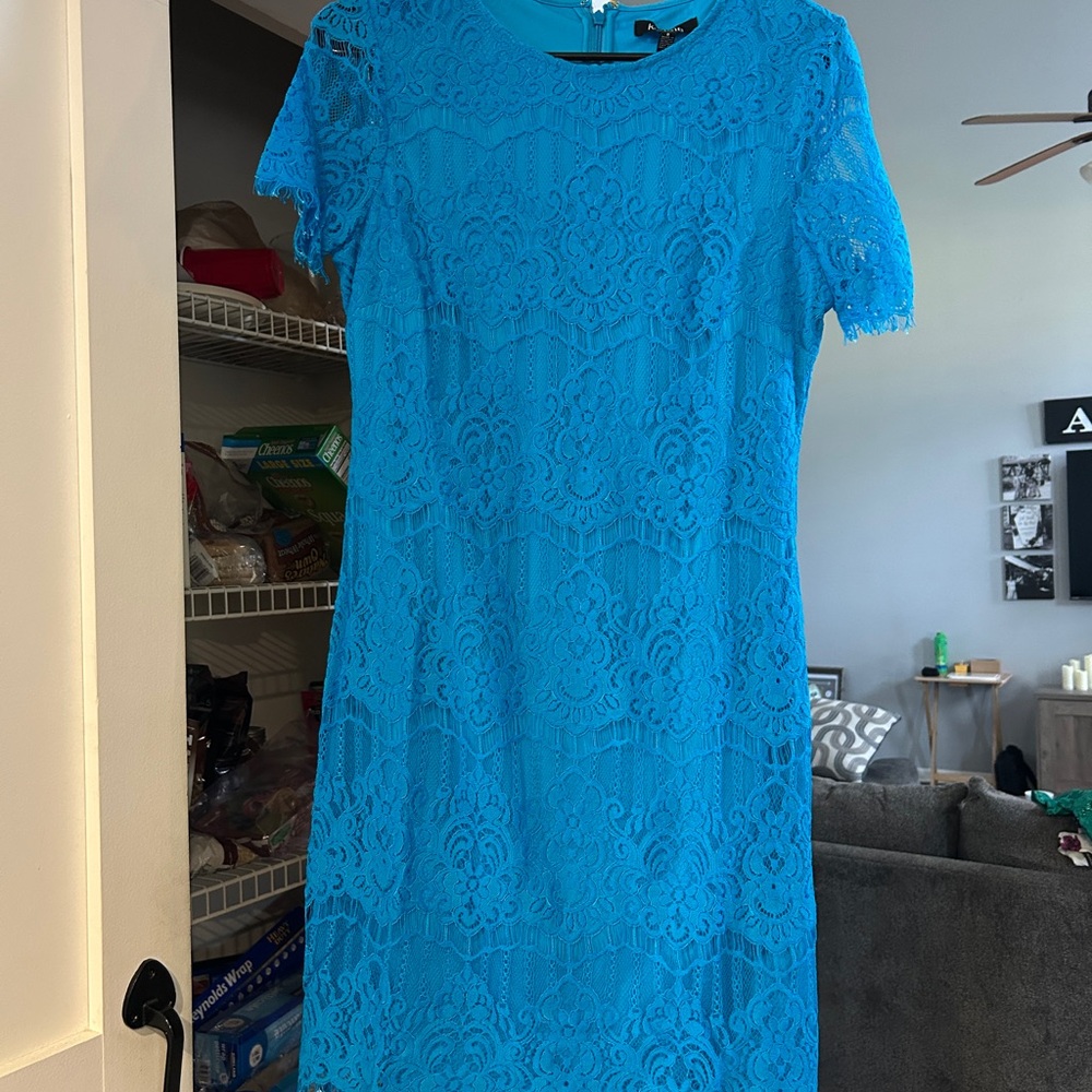 Elegant Blue Lace Dress